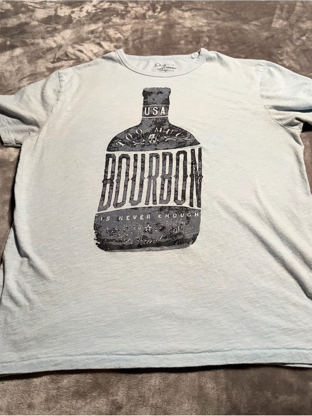 Lucky Brand Light Blue Bourbon Graphic Short-Sleeve Tee